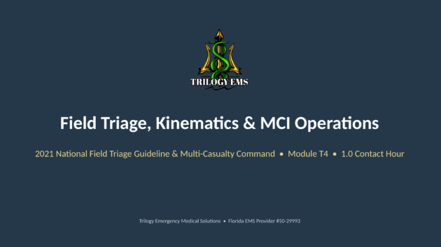 Field triage online paramedic continuing education course