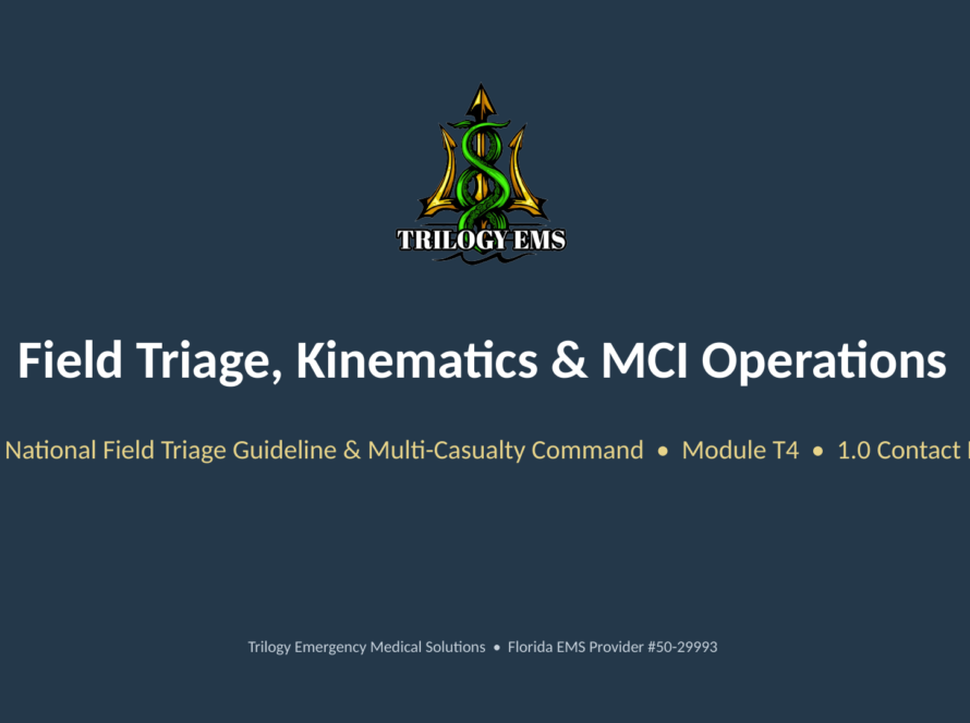 Field triage online paramedic continuing education course