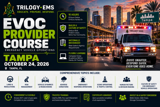 EVOC Course Tampa October 2026 – Trilogy EMS