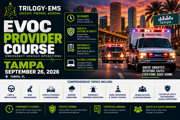 EVOC Course Tampa September 2026 – Trilogy EMS
